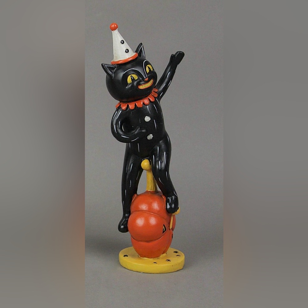Joanne Parker Halloween Circus Parade Black & Orange Cat Figurine
